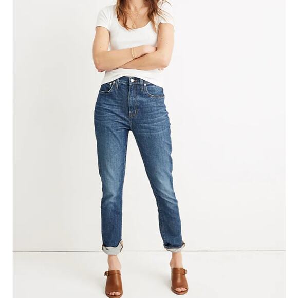 Madewell High Rise Slim Boy Jean Eco Edition Size 26 Medium Wash - Picture 1 of 8